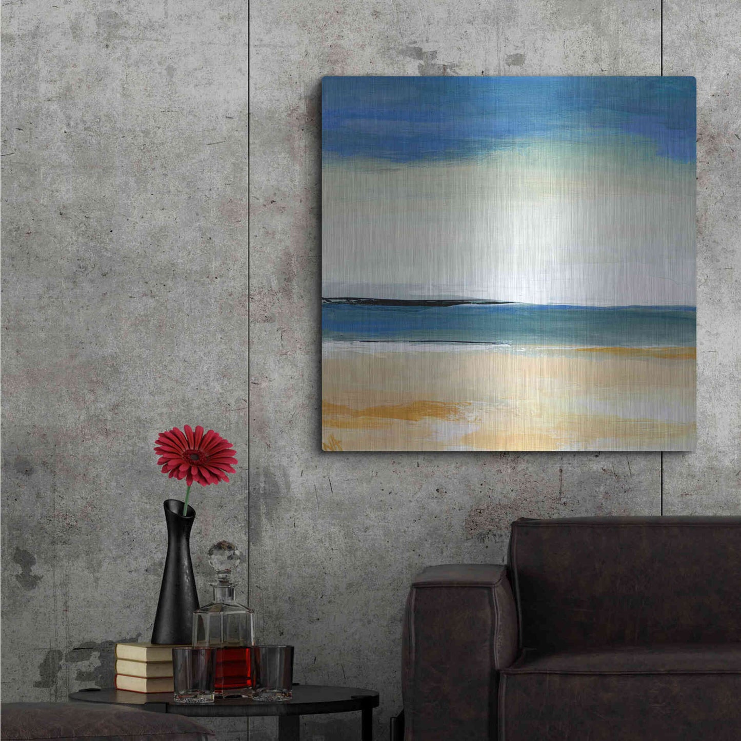 Luxe Metal Art 'Seascape 2' by Niki Arden, Metal Wall Art,36x36