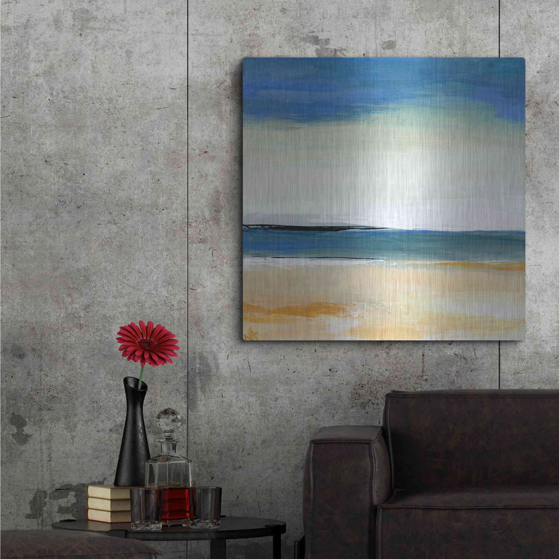 Luxe Metal Art 'Seascape 2' by Niki Arden, Metal Wall Art,36x36