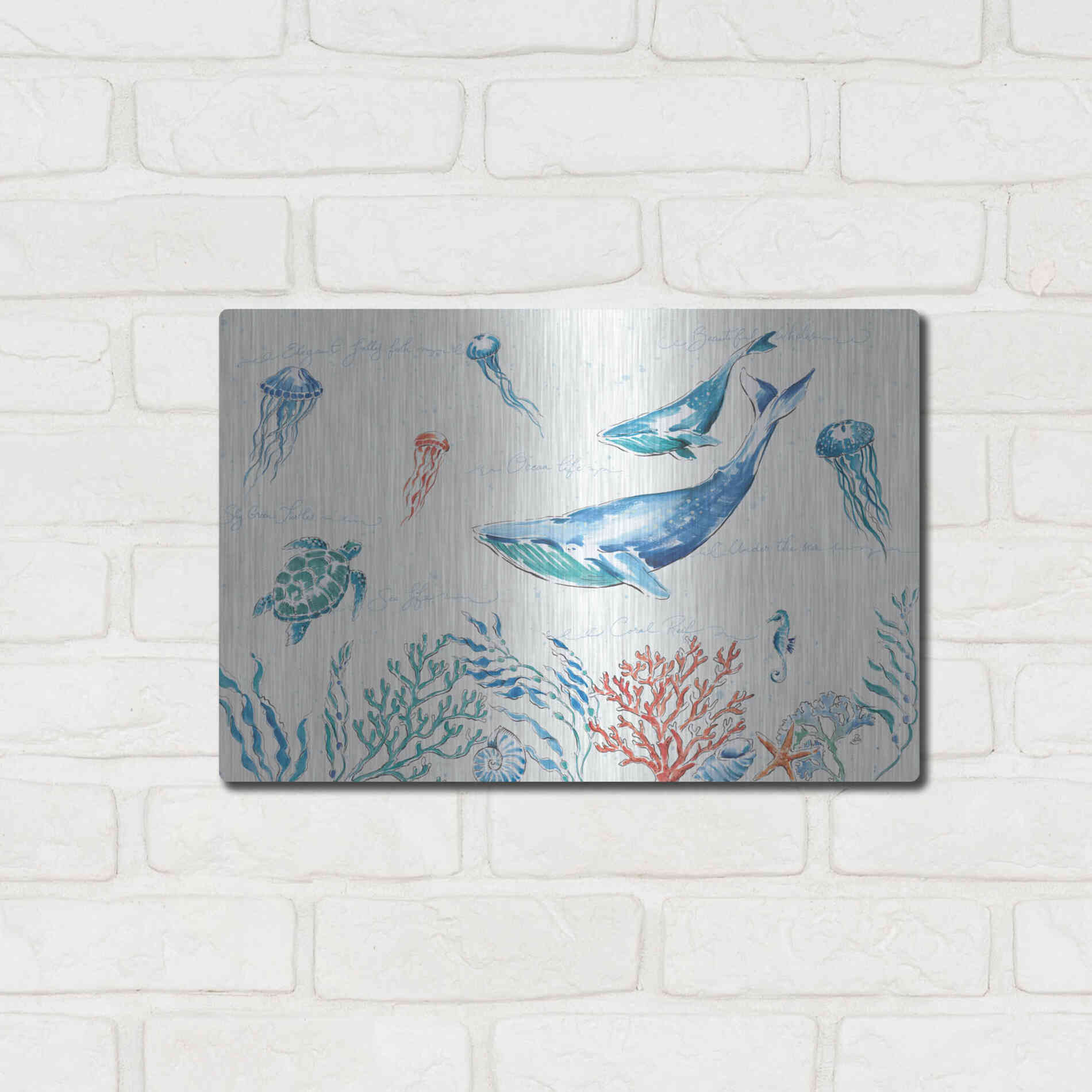 Luxe Metal Art 'Maritime I' by Daphne Brissonet, Metal Wall Art,16x12