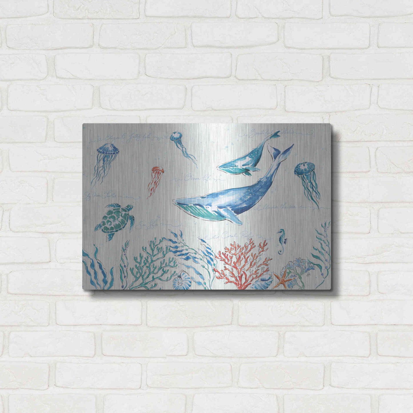 Luxe Metal Art 'Maritime I' by Daphne Brissonet, Metal Wall Art,24x16