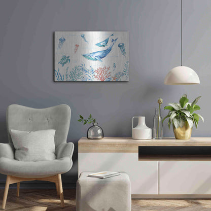 Luxe Metal Art 'Maritime I' by Daphne Brissonet, Metal Wall Art,24x16