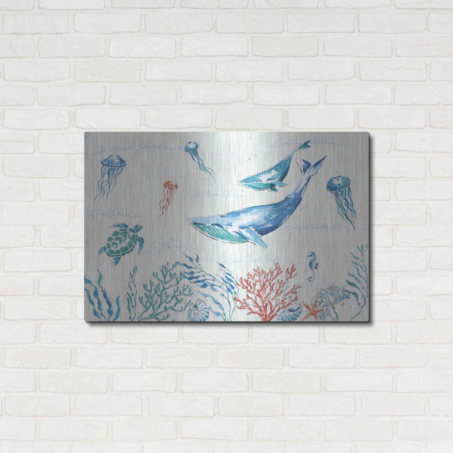 Luxe Metal Art 'Maritime I' by Daphne Brissonet, Metal Wall Art,36x24