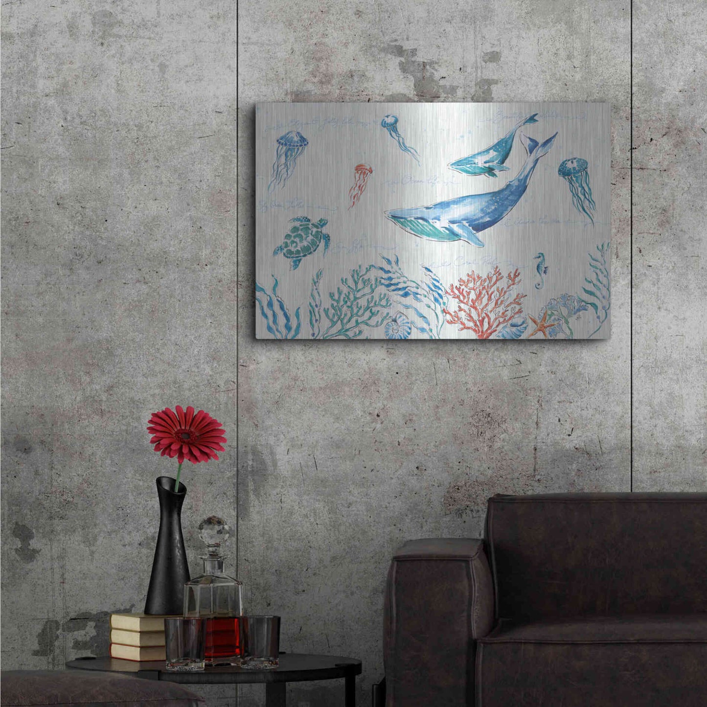 Luxe Metal Art 'Maritime I' by Daphne Brissonet, Metal Wall Art,36x24