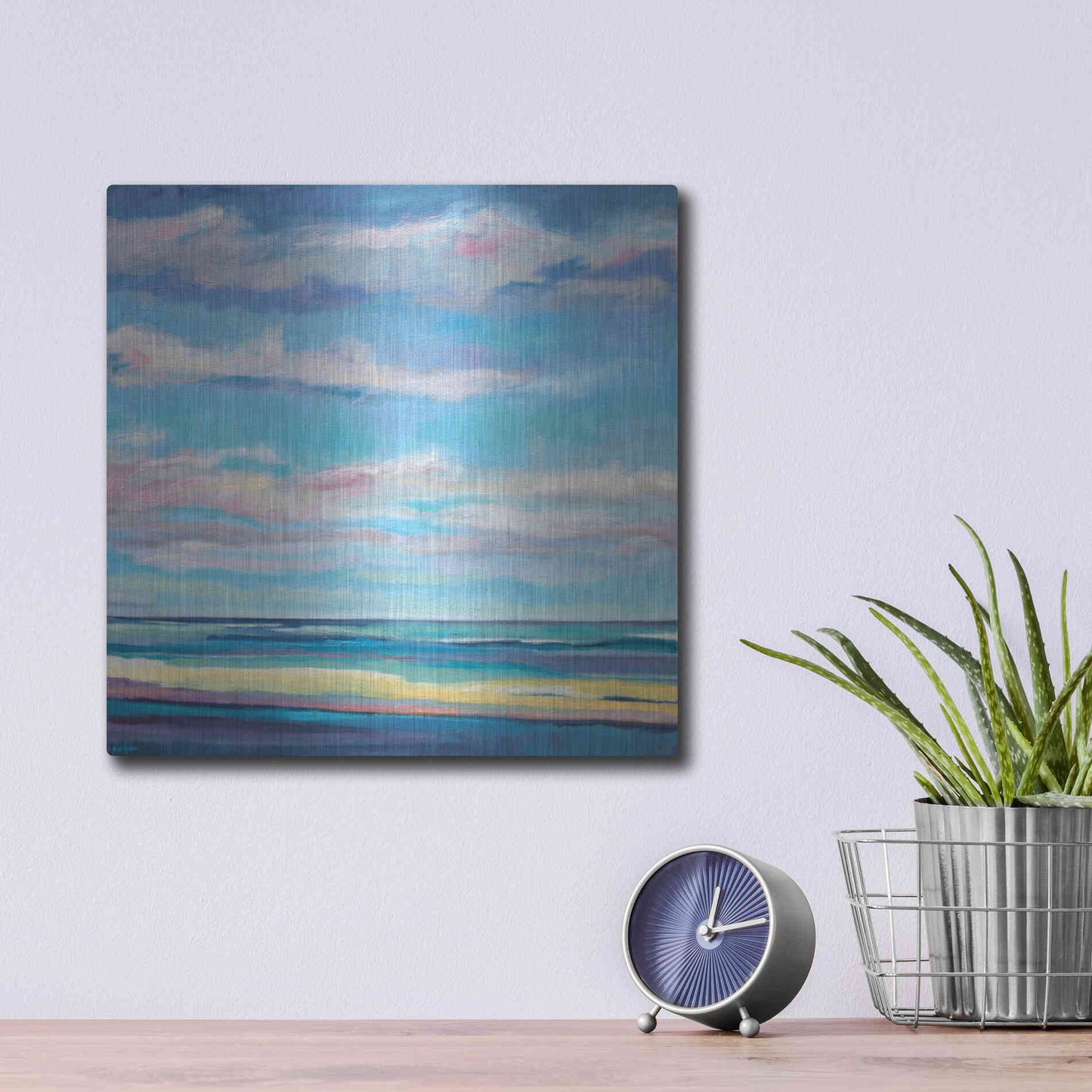 Luxe Metal Art 'Tidal Surge' by Niki Arden, Metal Wall Art,12x12