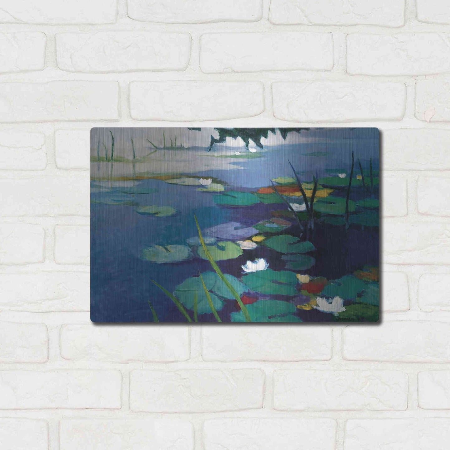 Luxe Metal Art 'Water Lilies' by Tadashi Asoma, Metal Wall Art,16x12