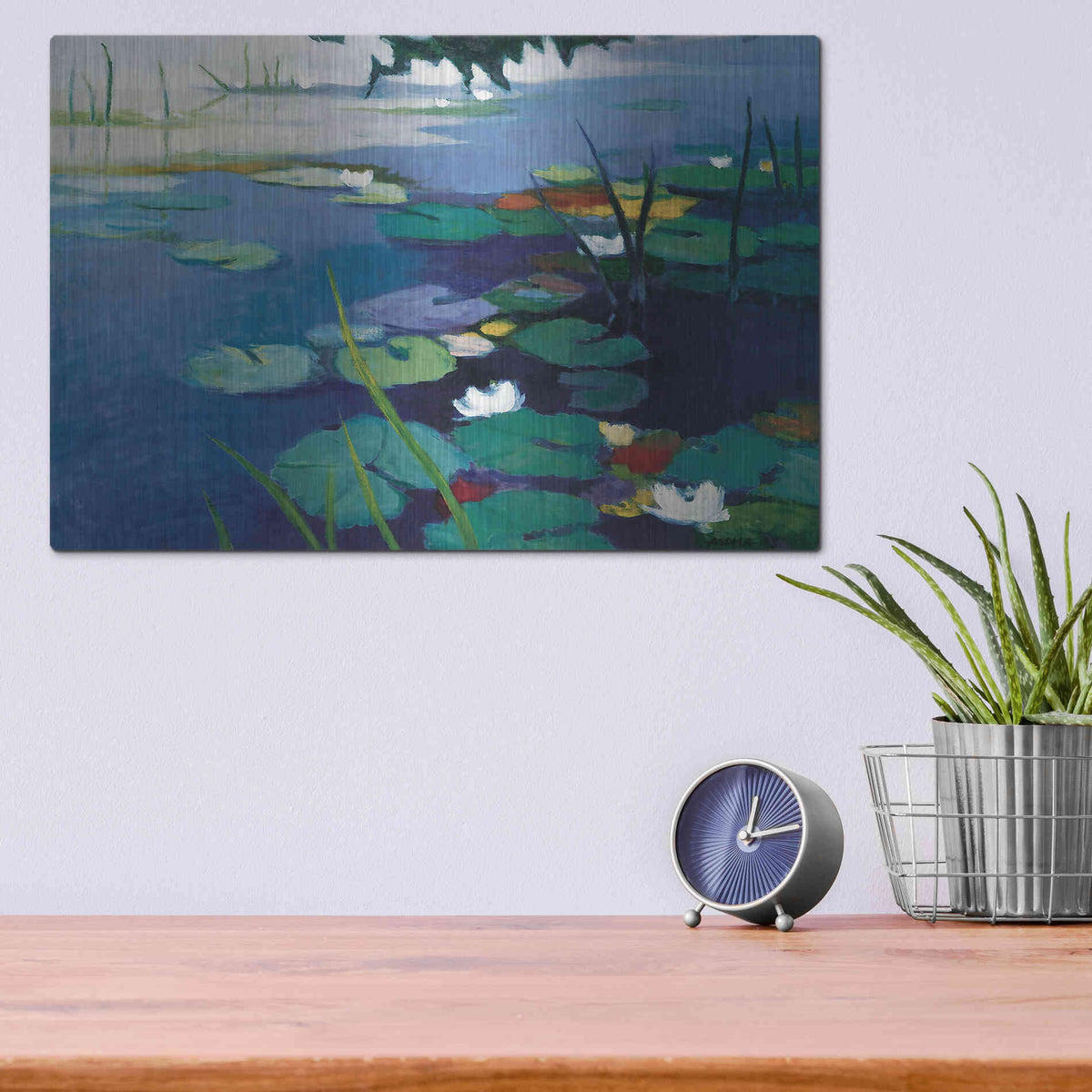 Luxe Metal Art 'Water Lilies' by Tadashi Asoma, Metal Wall Art,16x12