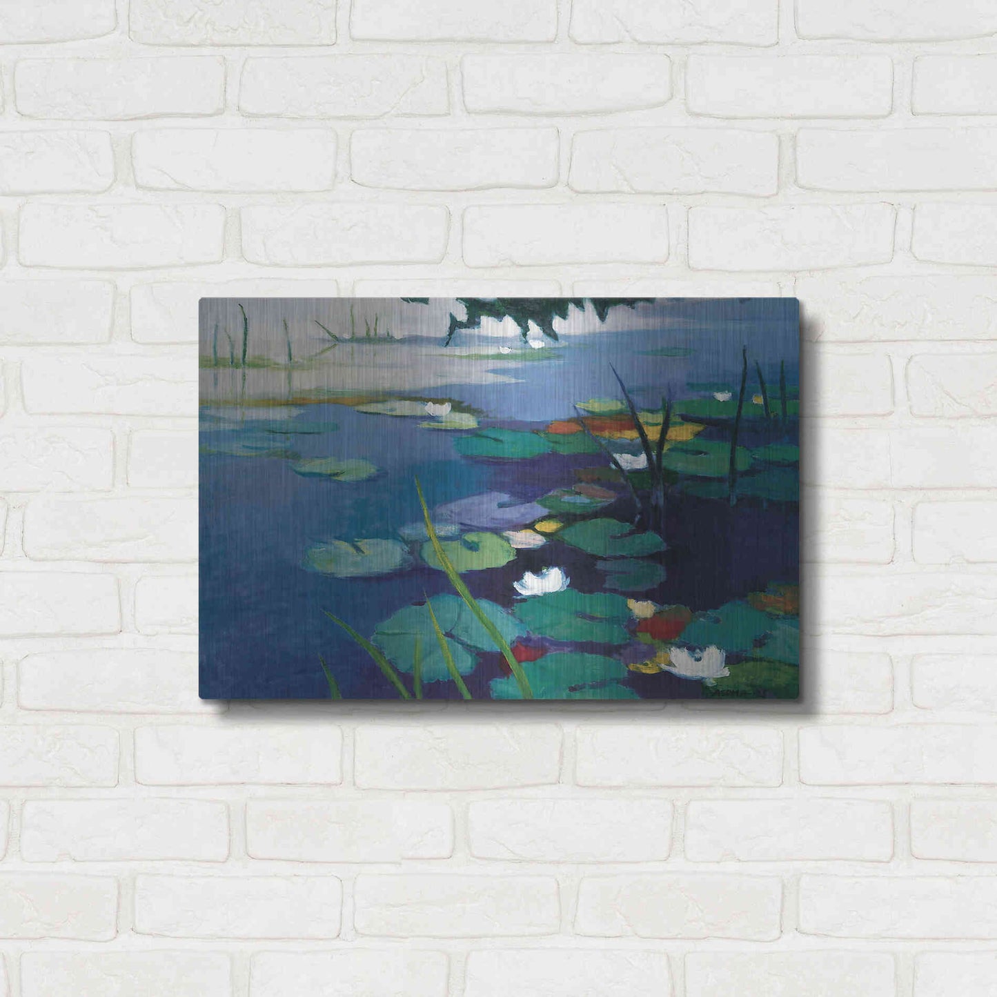 Luxe Metal Art 'Water Lilies' by Tadashi Asoma, Metal Wall Art,24x16