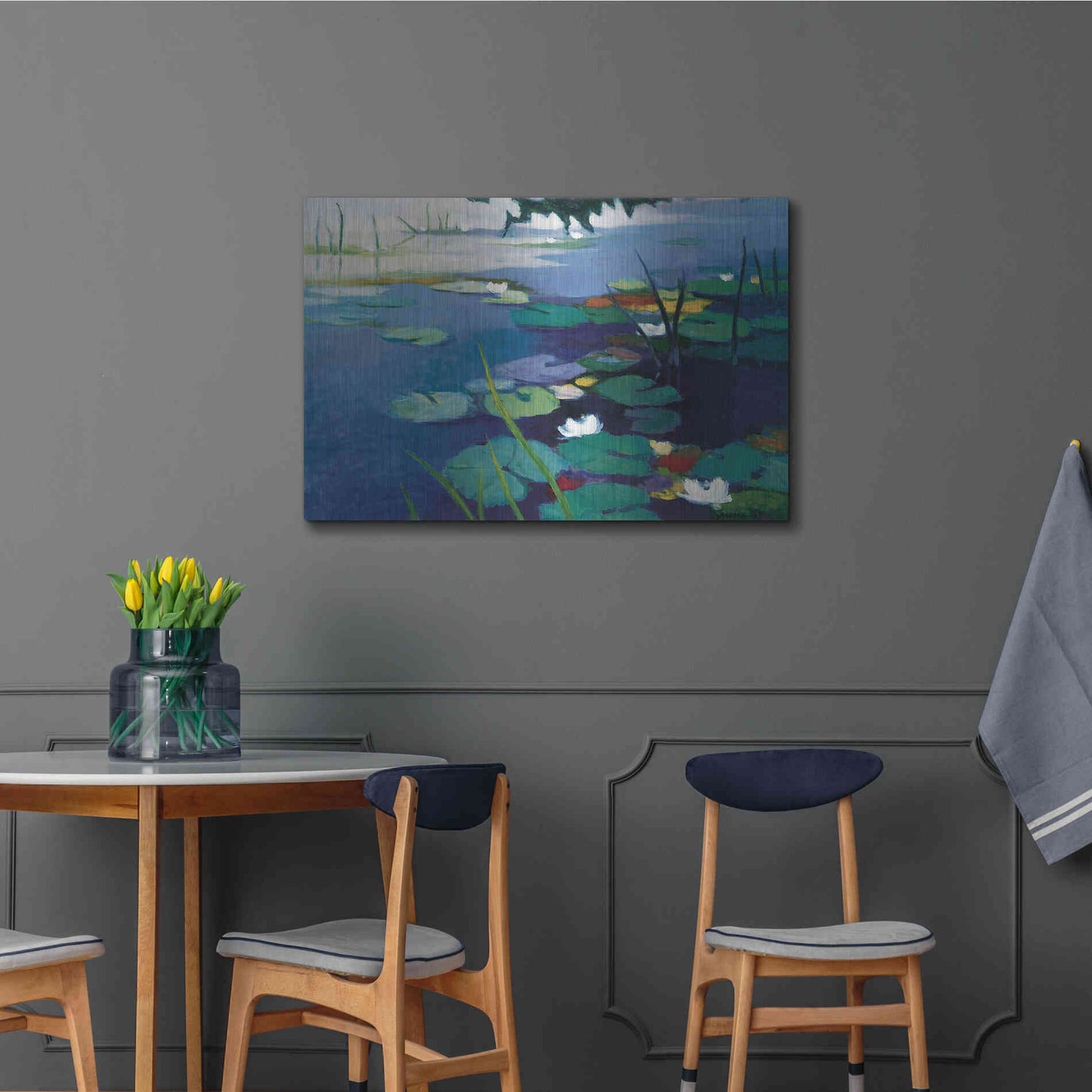 Luxe Metal Art 'Water Lilies' by Tadashi Asoma, Metal Wall Art,36x24