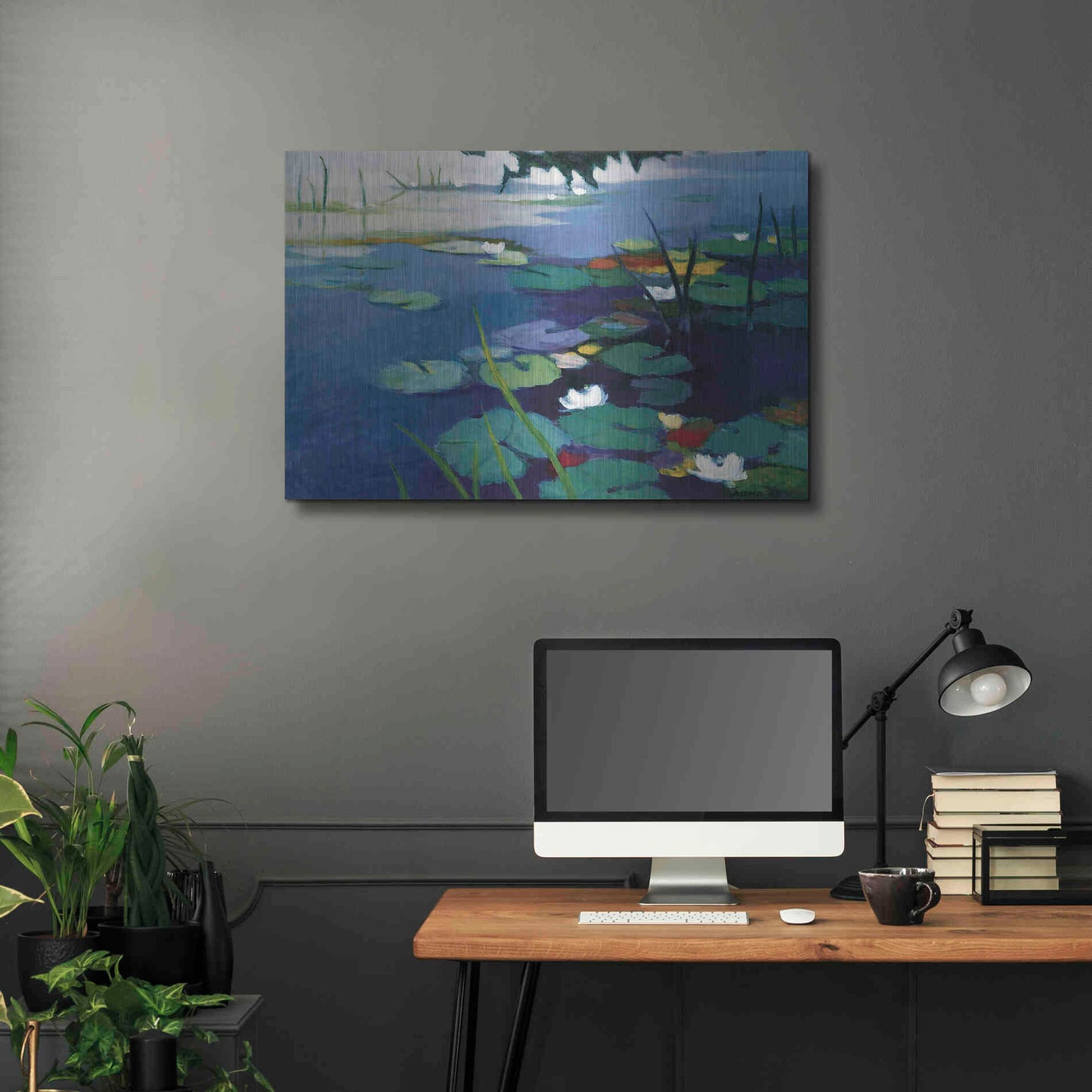 Luxe Metal Art 'Water Lilies' by Tadashi Asoma, Metal Wall Art,36x24