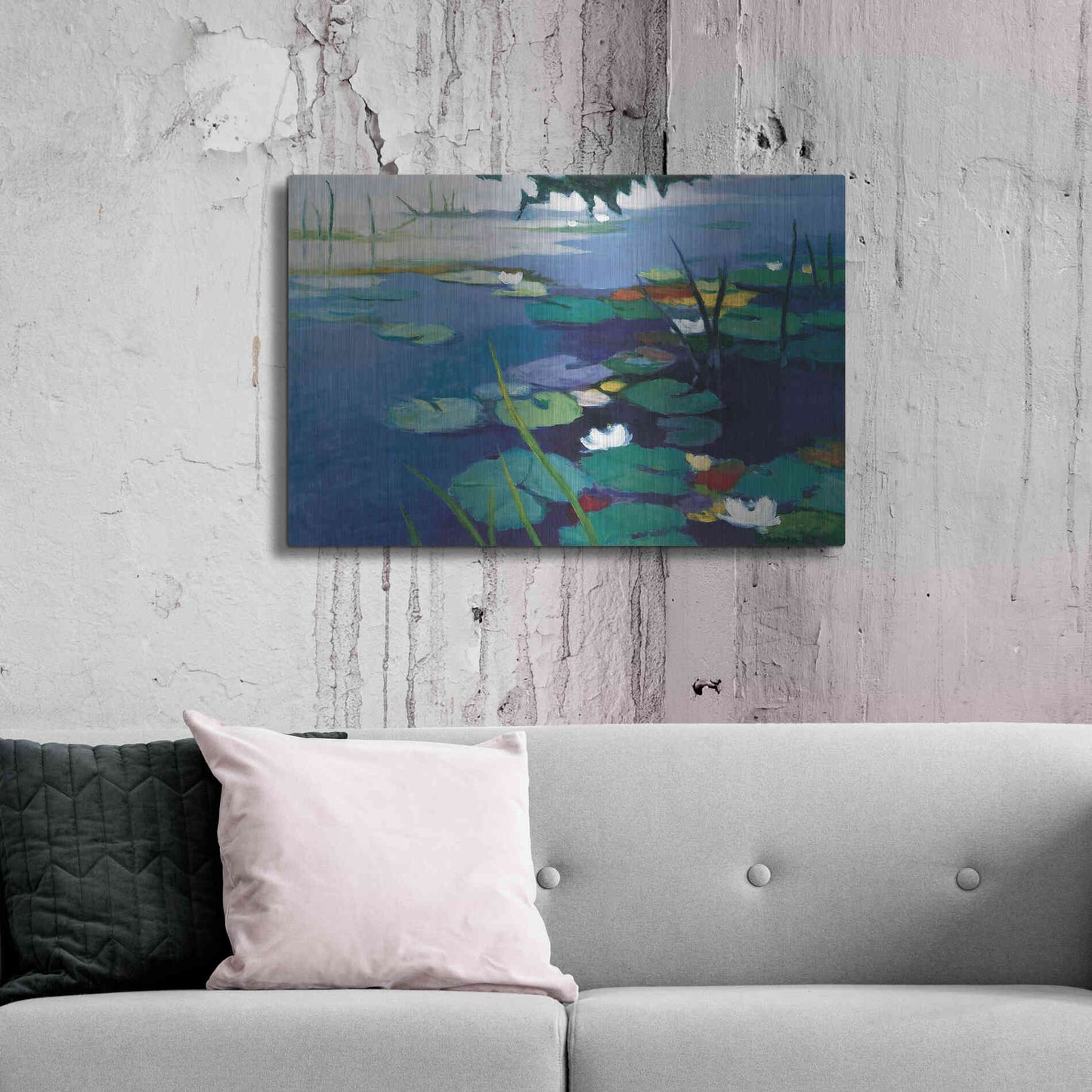Luxe Metal Art 'Water Lilies' by Tadashi Asoma, Metal Wall Art,36x24
