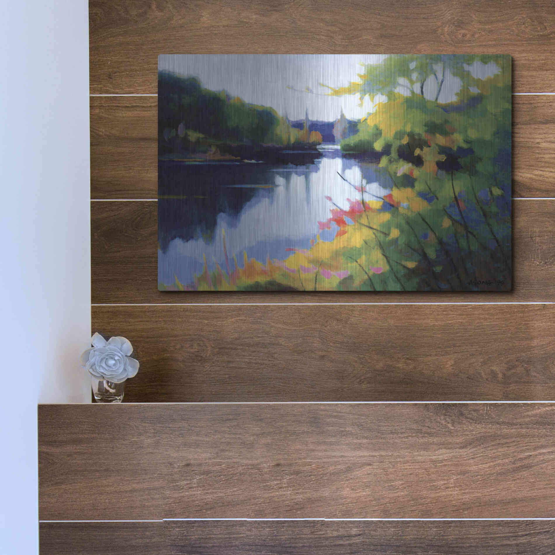 Luxe Metal Art 'Morning Light' by Tadashi Asoma, Metal Wall Art,16x12