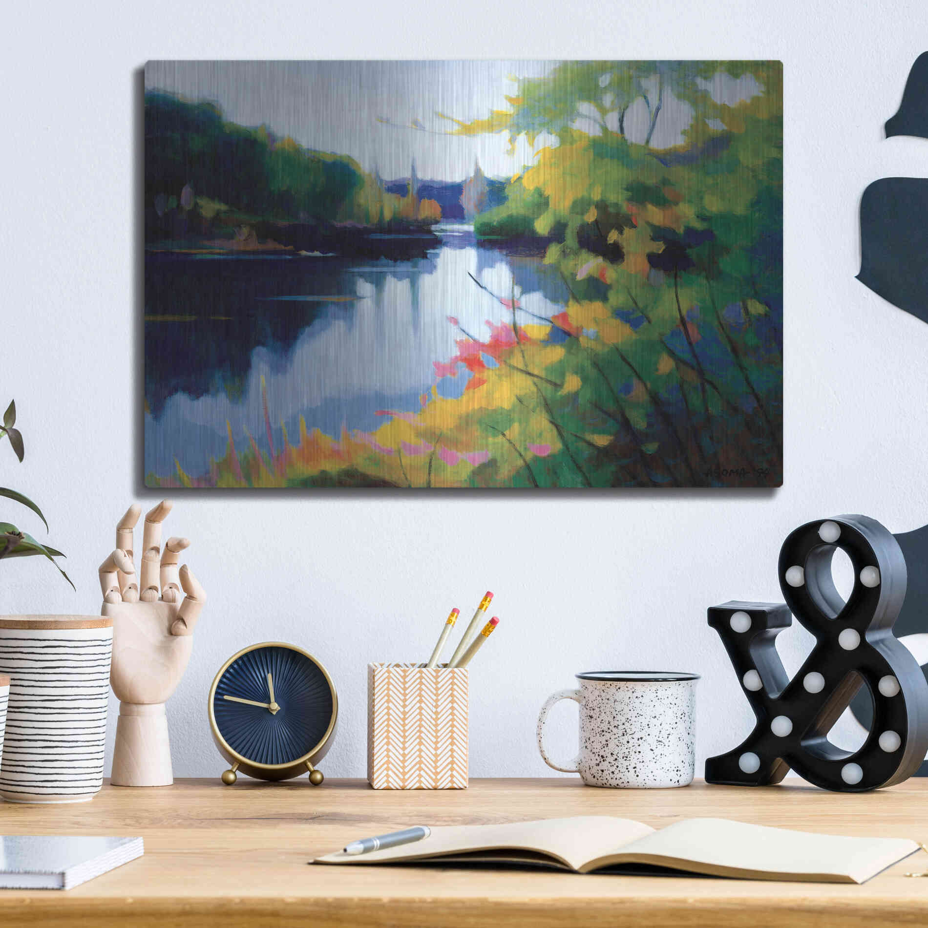 Luxe Metal Art 'Morning Light' by Tadashi Asoma, Metal Wall Art,16x12