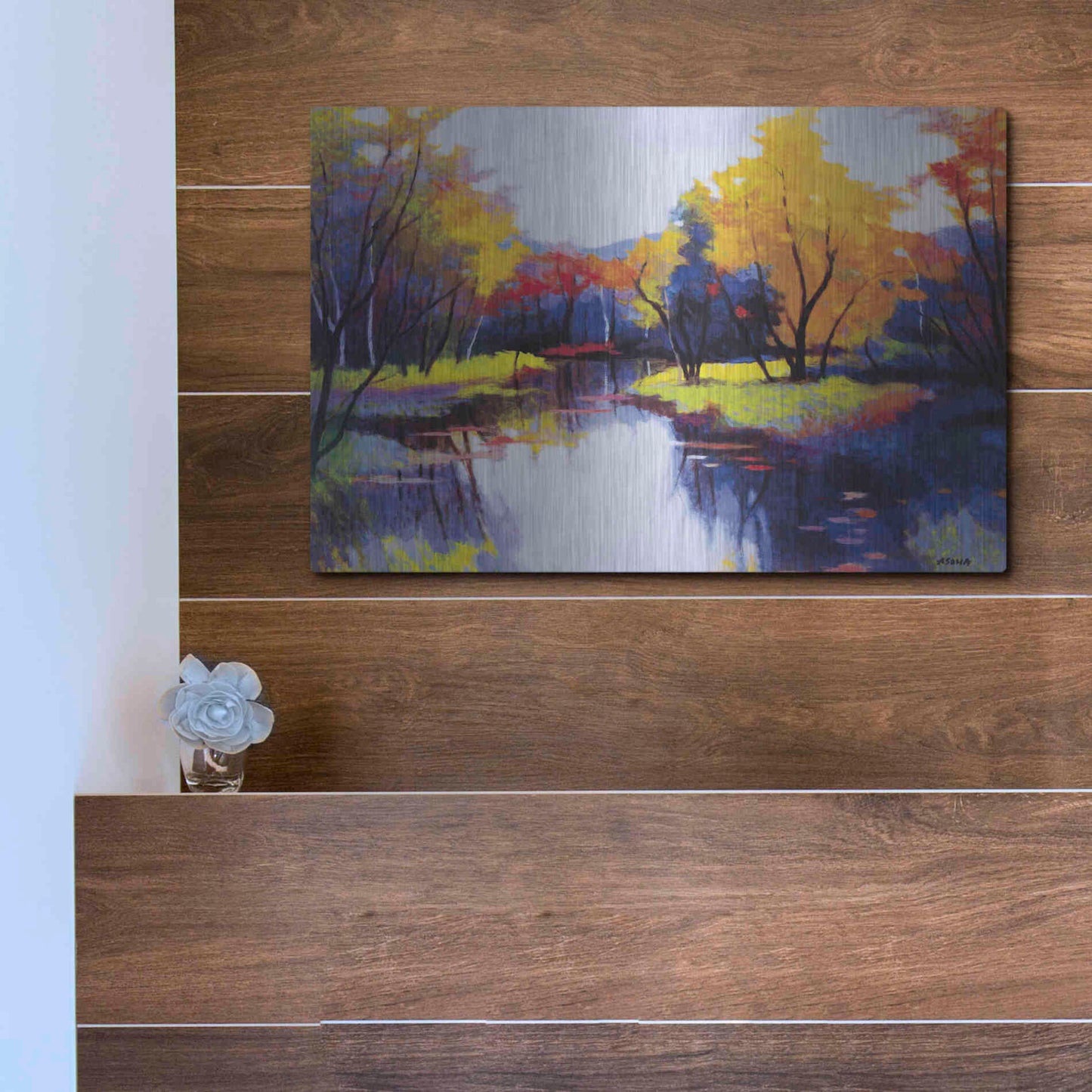 Luxe Metal Art 'Daybreak' by Tadashi Asoma, Metal Wall Art,16x12