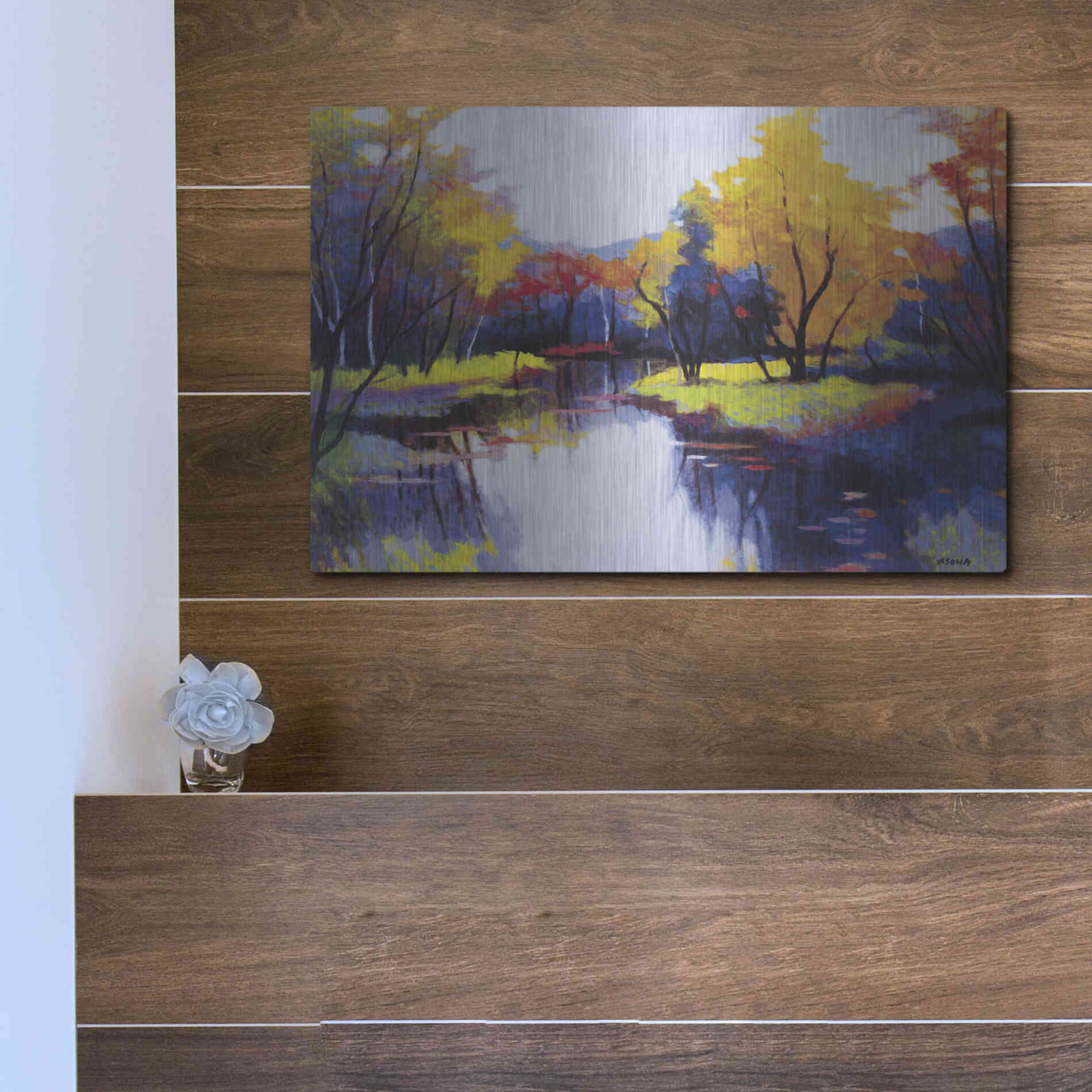 Luxe Metal Art 'Daybreak' by Tadashi Asoma, Metal Wall Art,16x12