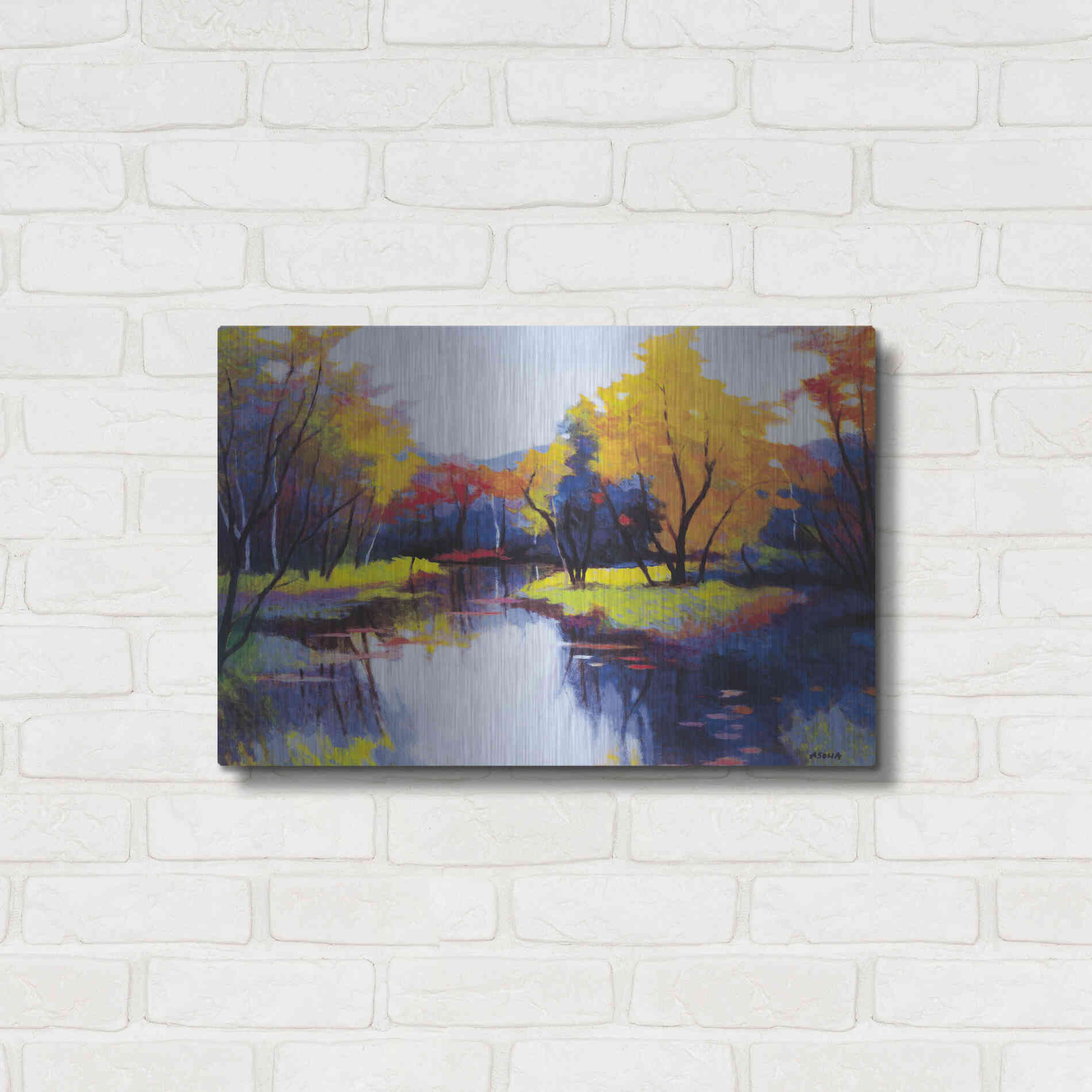 Luxe Metal Art 'Daybreak' by Tadashi Asoma, Metal Wall Art,24x16