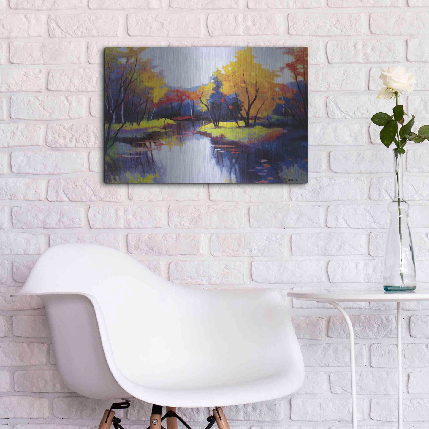 Luxe Metal Art 'Daybreak' by Tadashi Asoma, Metal Wall Art,24x16