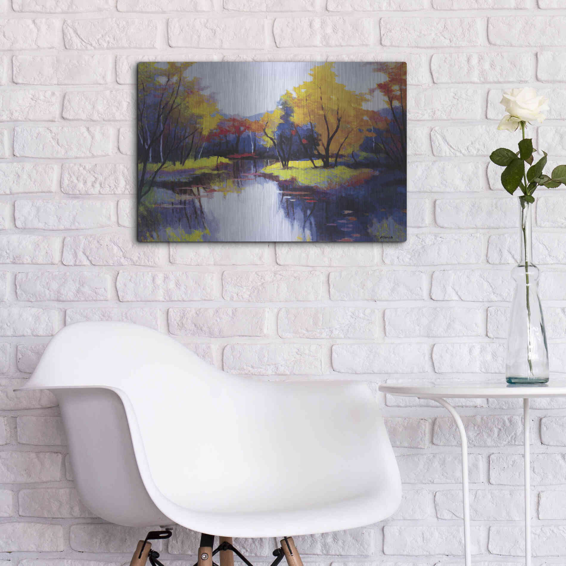 Luxe Metal Art 'Daybreak' by Tadashi Asoma, Metal Wall Art,24x16