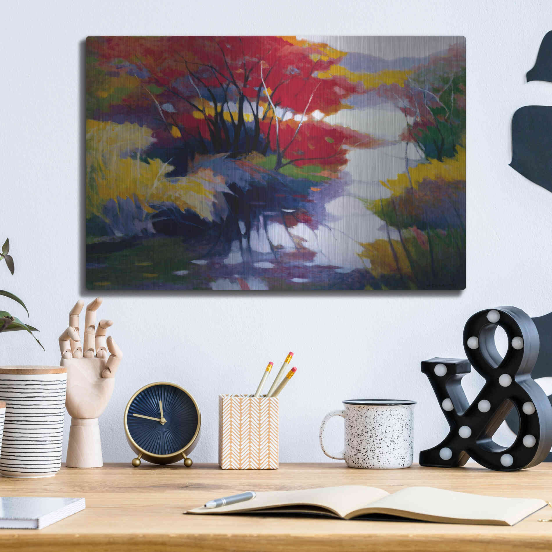 Luxe Metal Art 'Indian Summer' by Tadashi Asoma, Metal Wall Art,16x12