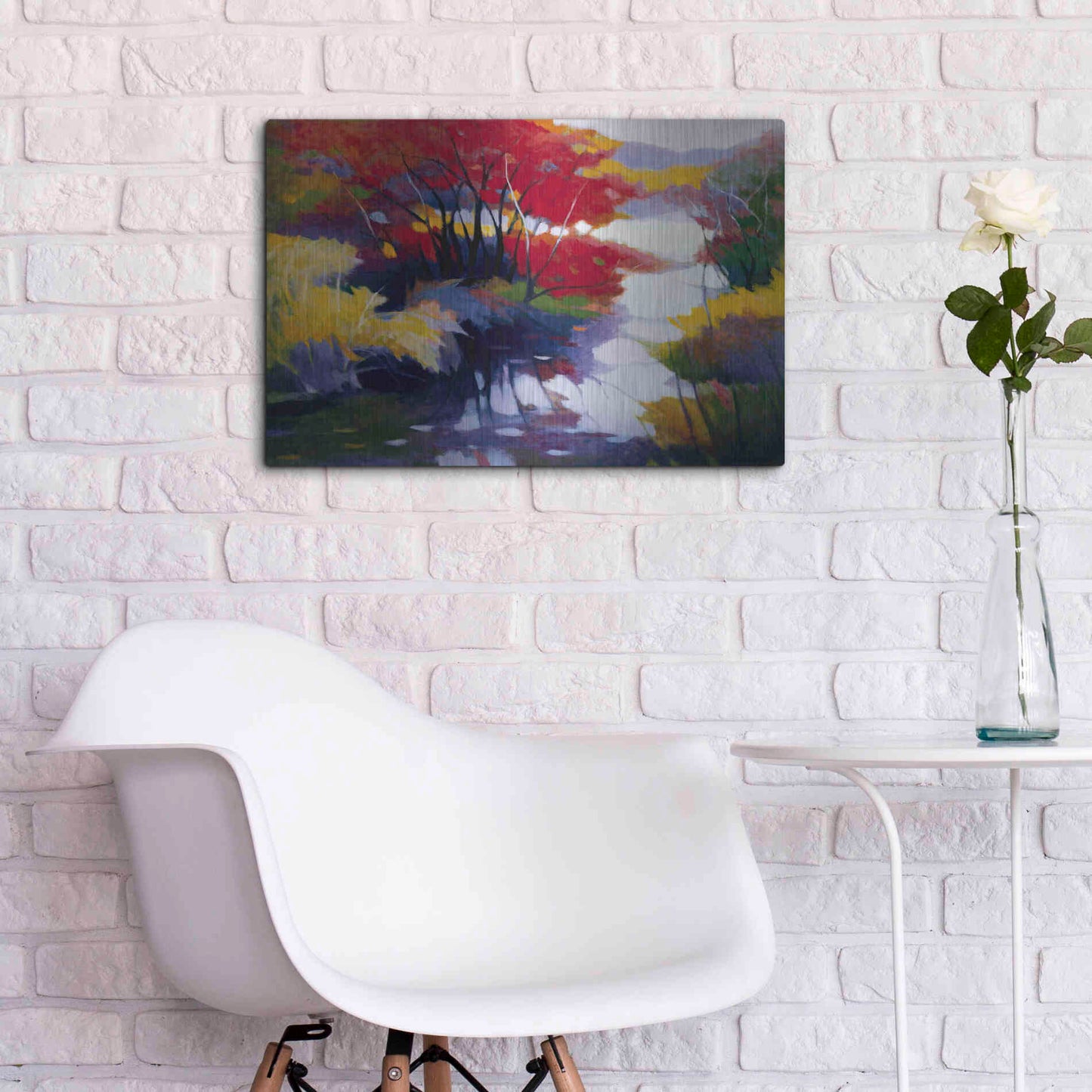 Luxe Metal Art 'Indian Summer' by Tadashi Asoma, Metal Wall Art,24x16