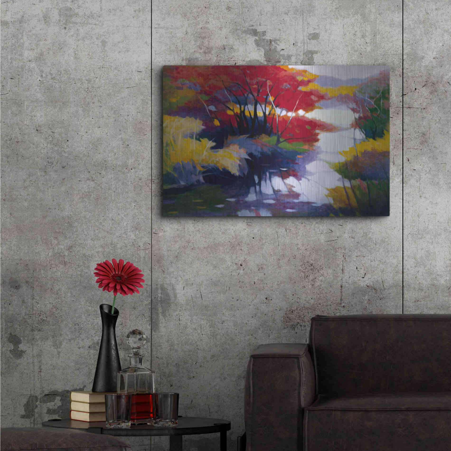 Luxe Metal Art 'Indian Summer' by Tadashi Asoma, Metal Wall Art,36x24