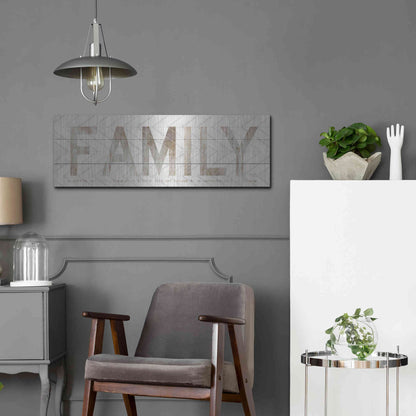 Luxe Metal Art 'Family Chevron' by Cindy Jacobs, Metal Wall Art,36x12