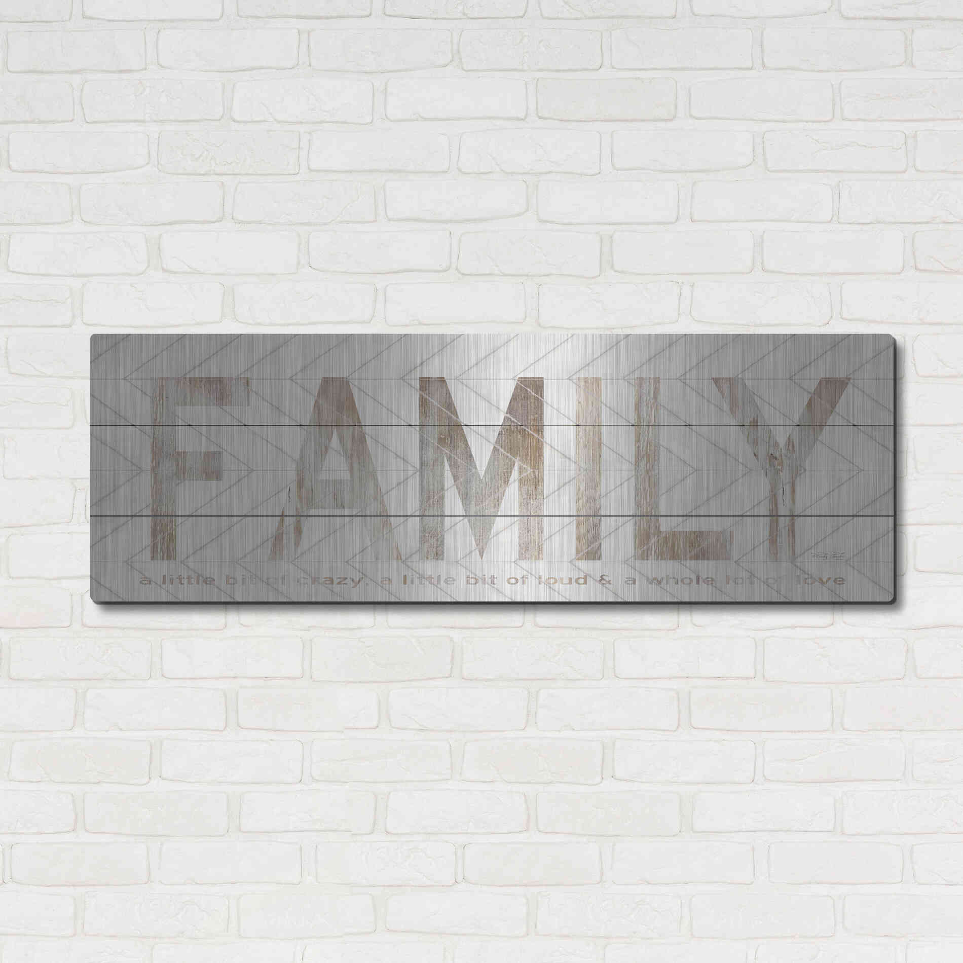 Luxe Metal Art 'Family Chevron' by Cindy Jacobs, Metal Wall Art,48x16