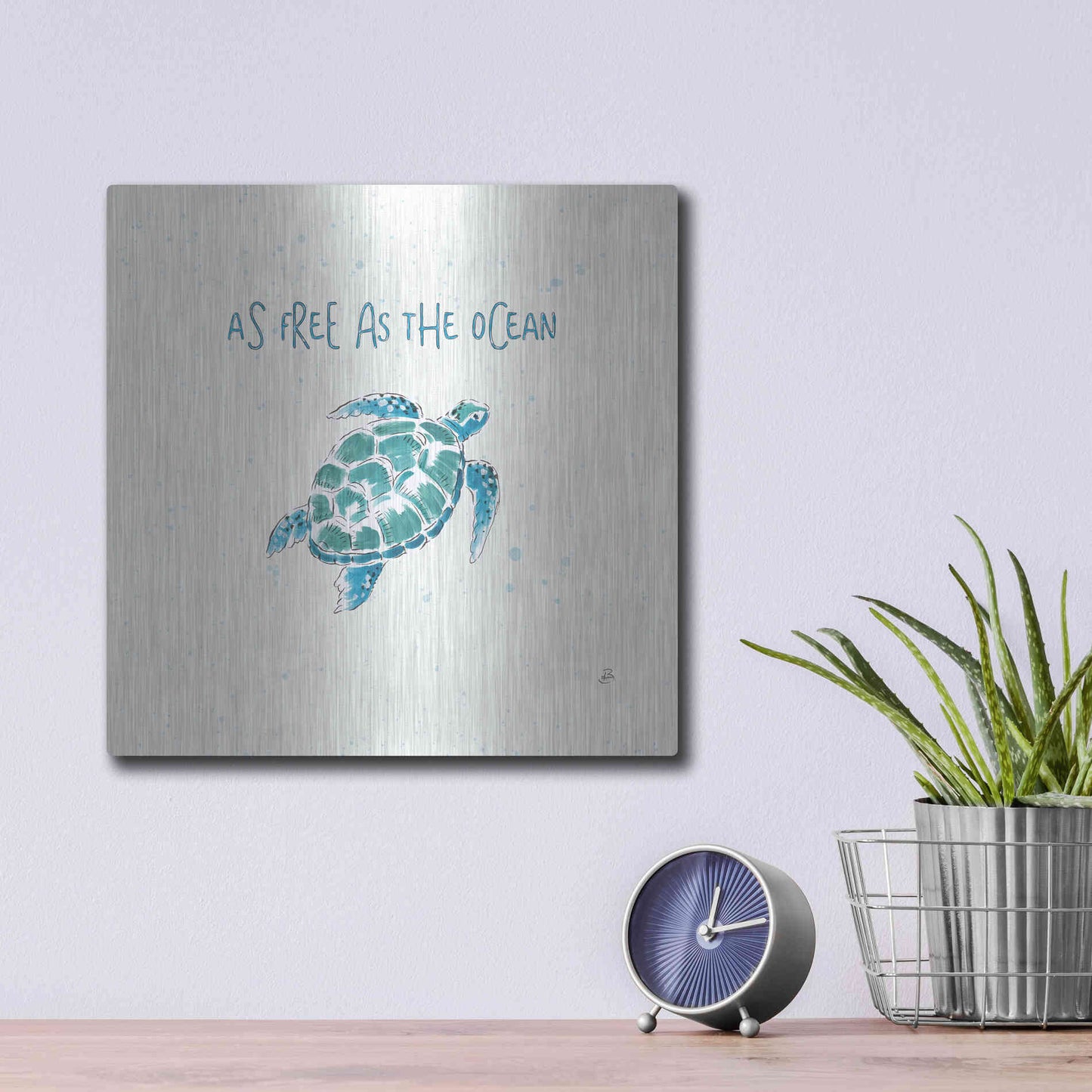 Luxe Metal Art 'Maritime III' by Daphne Brissonet, Metal Wall Art,12x12