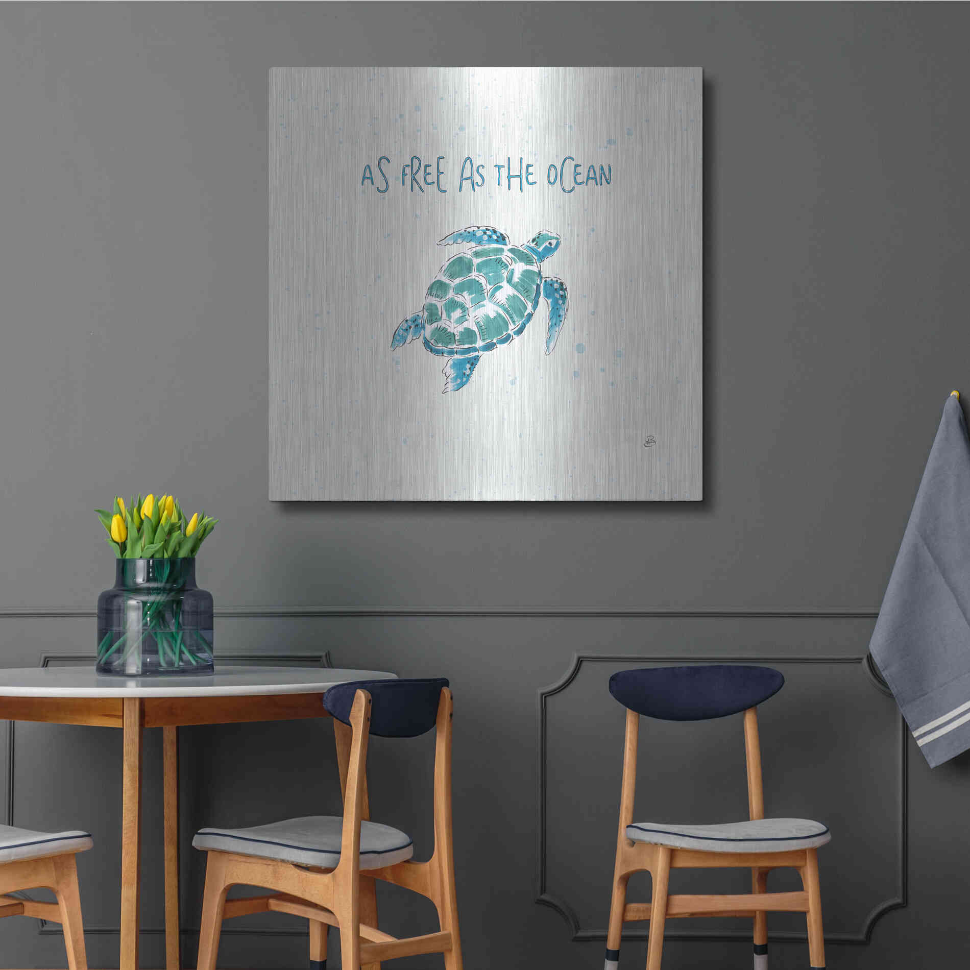 Luxe Metal Art 'Maritime III' by Daphne Brissonet, Metal Wall Art,36x36