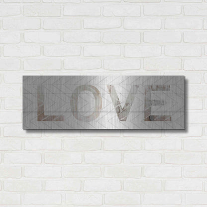 Luxe Metal Art 'Love Chevron' by Cindy Jacobs, Metal Wall Art,36x12