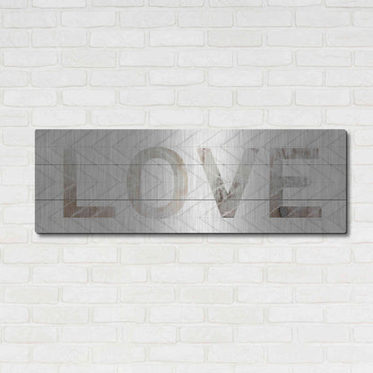 Luxe Metal Art 'Love Chevron' by Cindy Jacobs, Metal Wall Art,48x16