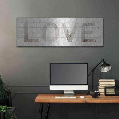 Luxe Metal Art 'Love Chevron' by Cindy Jacobs, Metal Wall Art,48x16