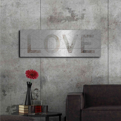 Luxe Metal Art 'Love Chevron' by Cindy Jacobs, Metal Wall Art,48x16