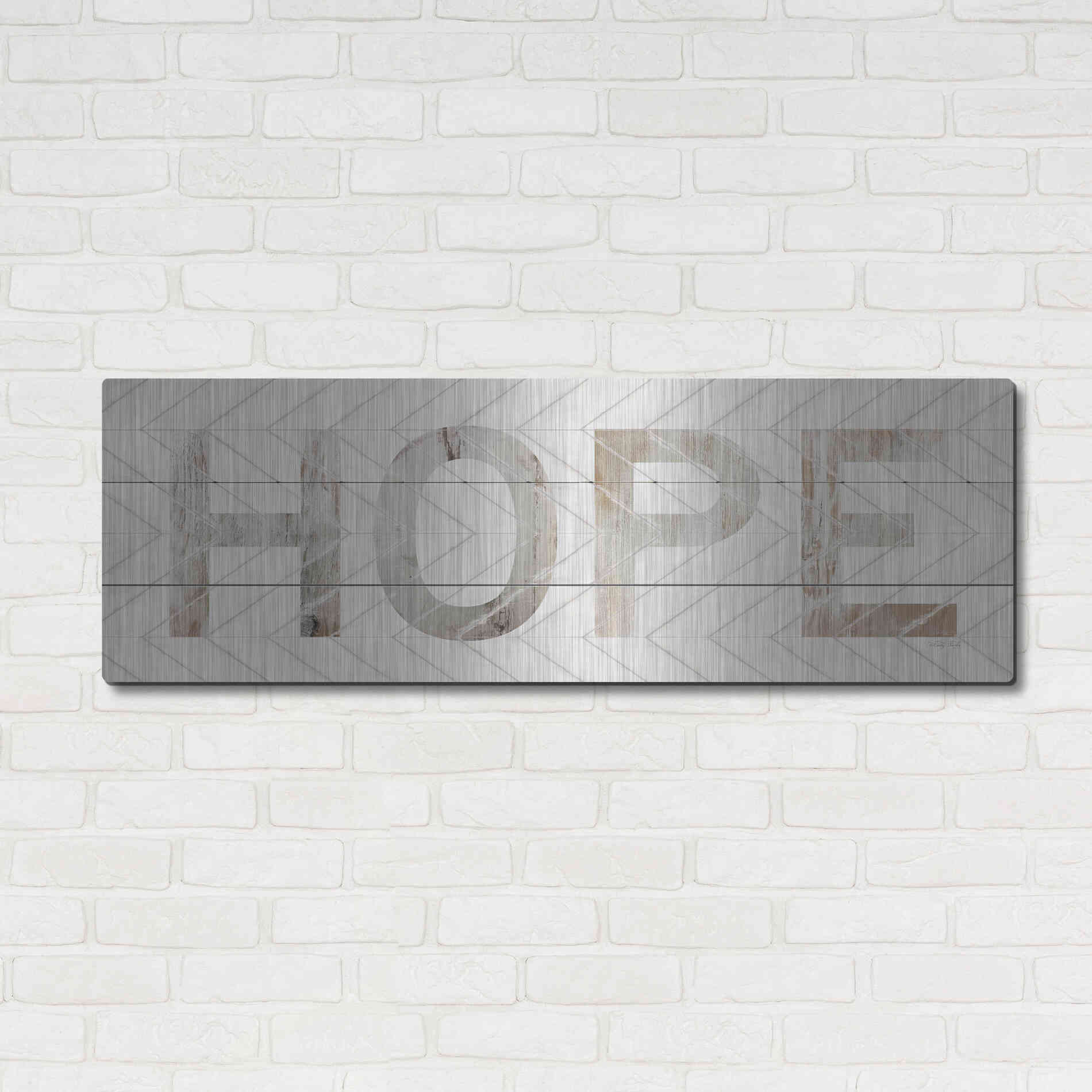 Luxe Metal Art 'Hope Chevron' by Cindy Jacobs, Metal Wall Art,48x16