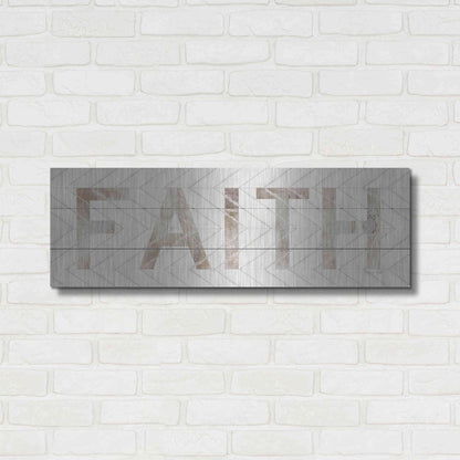 Luxe Metal Art 'Faith Chevron' by Cindy Jacobs, Metal Wall Art,36x12