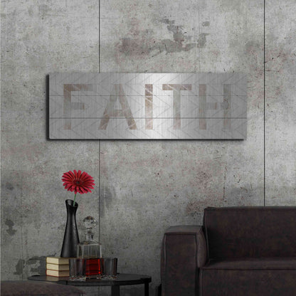 Luxe Metal Art 'Faith Chevron' by Cindy Jacobs, Metal Wall Art,48x16