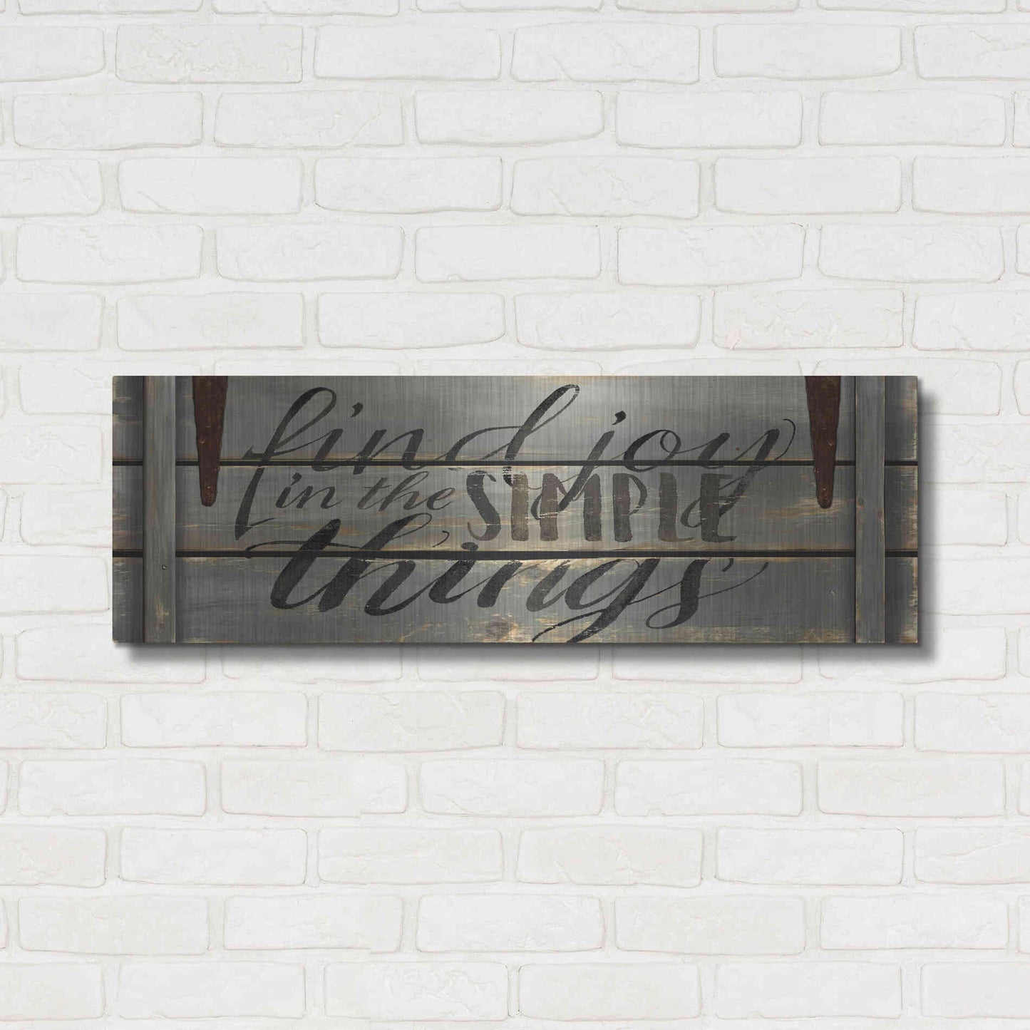 Luxe Metal Art 'Find Joy' by Cindy Jacobs, Metal Wall Art,36x12