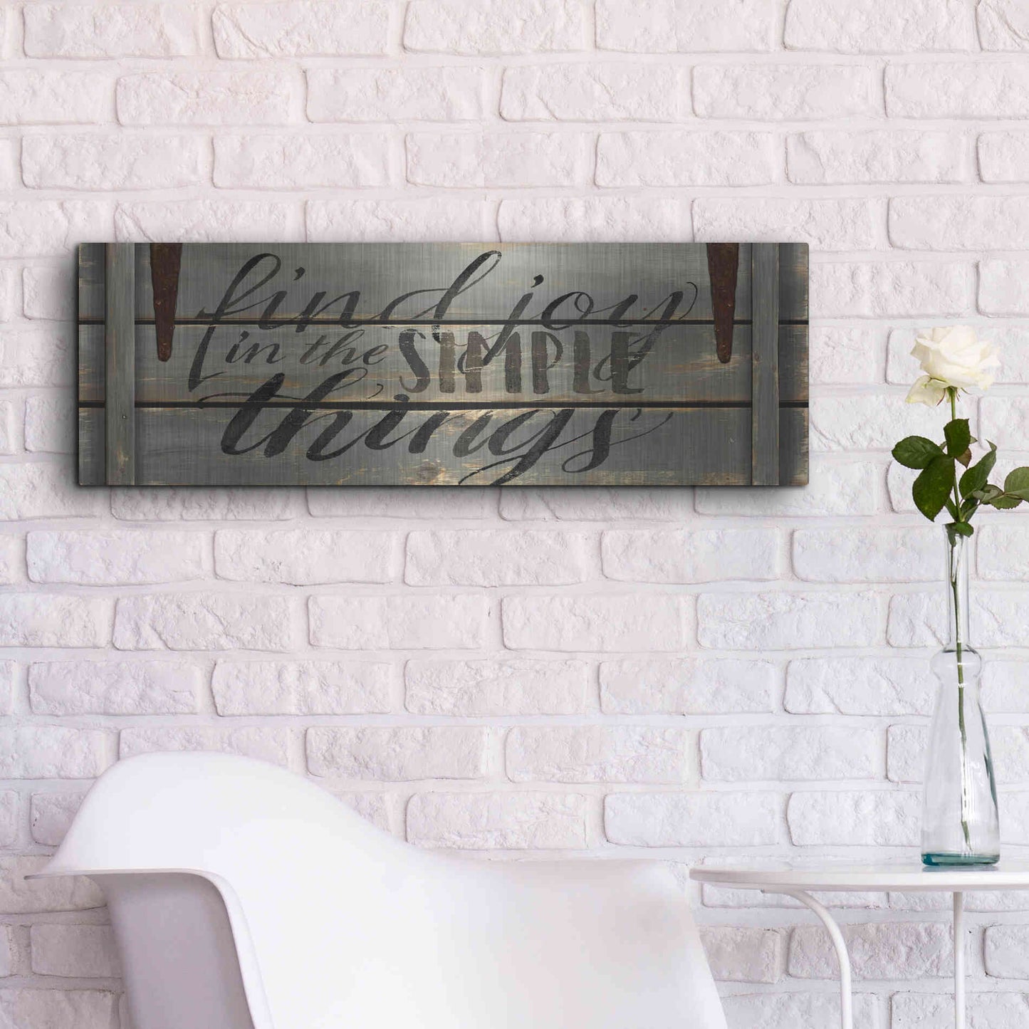 Luxe Metal Art 'Find Joy' by Cindy Jacobs, Metal Wall Art,36x12