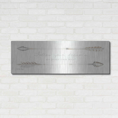 Luxe Metal Art 'Arrows - Follow Your Dreams' by Cindy Jacobs, Metal Wall Art,48x16