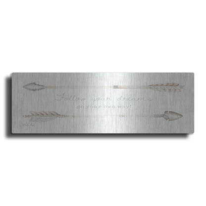 Luxe Metal Art 'Arrows - Follow Your Dreams' by Cindy Jacobs, Metal Wall Art