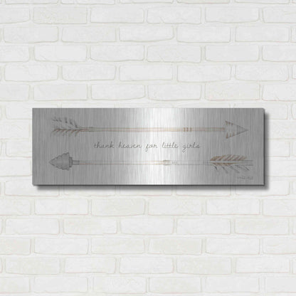 Luxe Metal Art 'Arrows - Thank Heaven for Little Girls' by Cindy Jacobs, Metal Wall Art,36x12