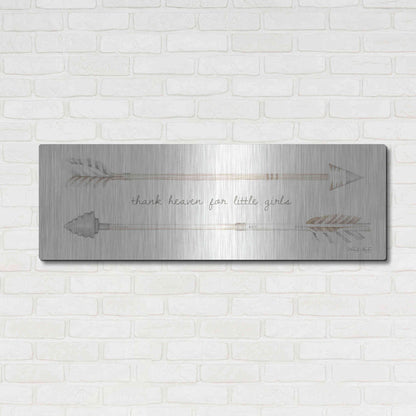 Luxe Metal Art 'Arrows - Thank Heaven for Little Girls' by Cindy Jacobs, Metal Wall Art,48x16