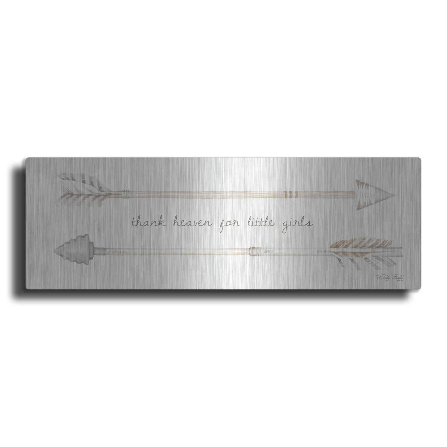 Luxe Metal Art 'Arrows - Thank Heaven for Little Girls' by Cindy Jacobs, Metal Wall Art