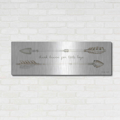 Luxe Metal Art 'Arrows - Thank Heaven for Little Boys' by Cindy Jacobs, Metal Wall Art,48x16