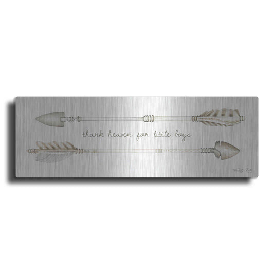 Luxe Metal Art 'Arrows - Thank Heaven for Little Boys' by Cindy Jacobs, Metal Wall Art