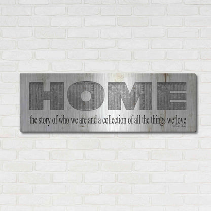 Luxe Metal Art 'Home - A Story of Who We Are Sign' by Cindy Jacobs, Metal Wall Art,48x16