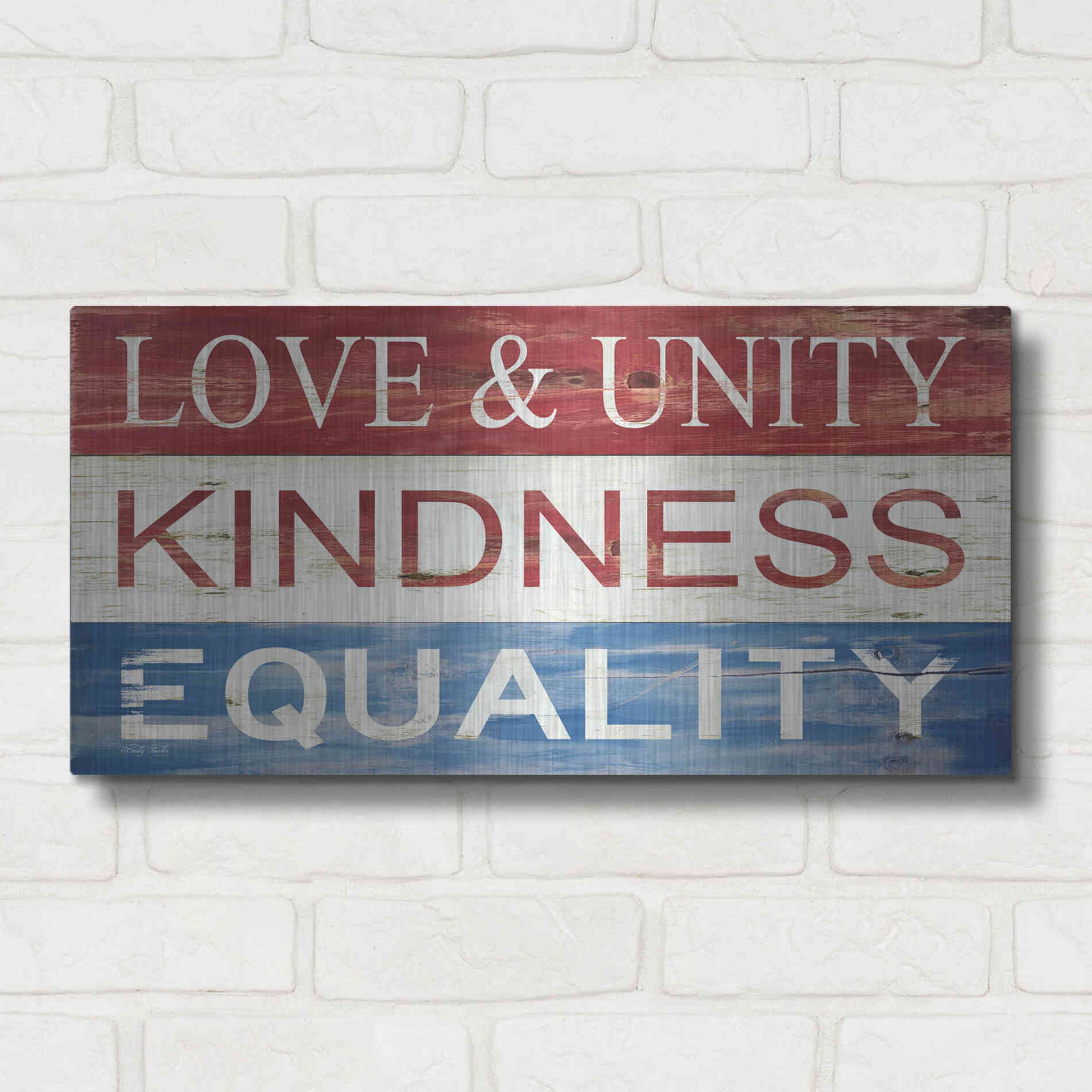 Luxe Metal Art 'Love & Unity' by Cindy Jacobs, Metal Wall Art,24x12