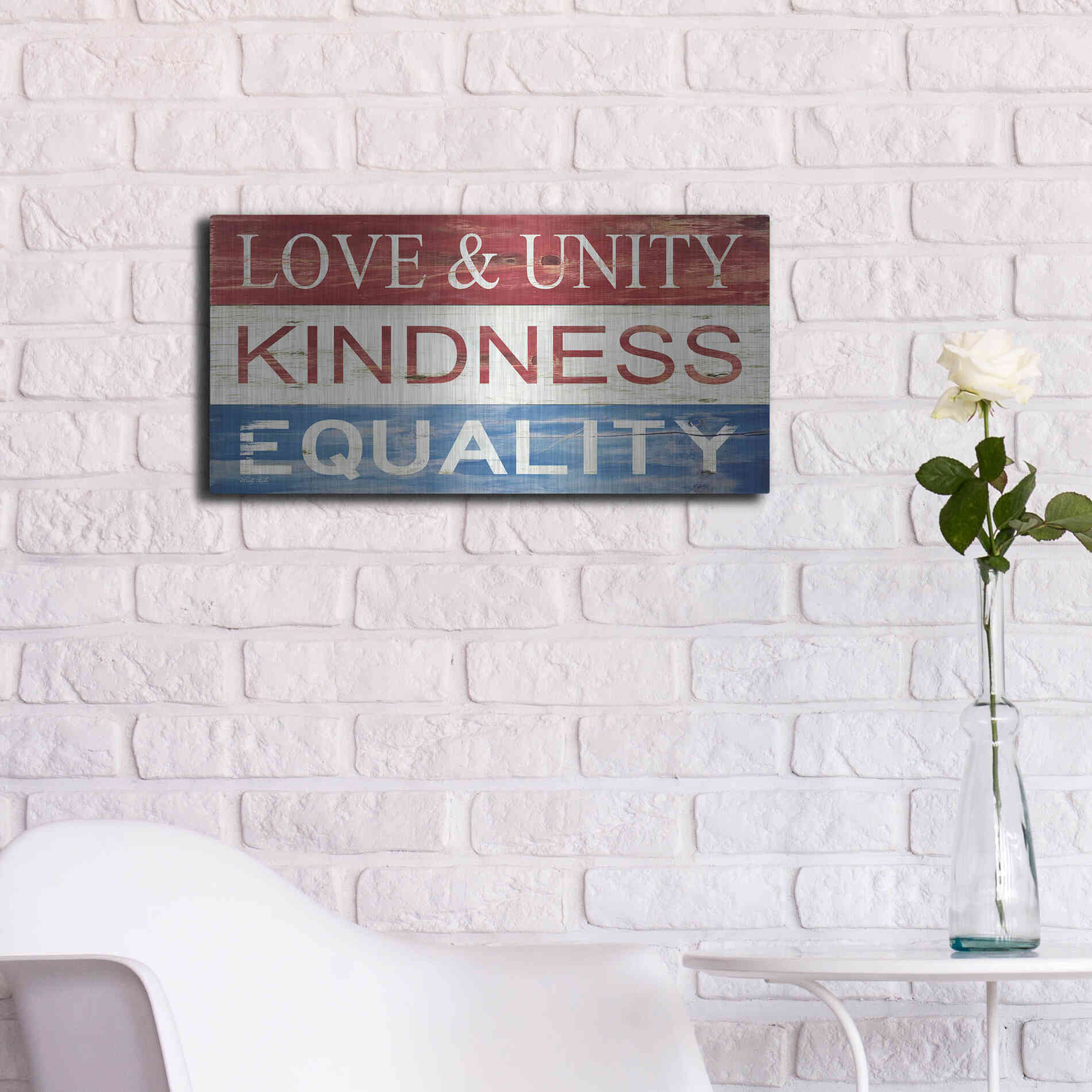 Luxe Metal Art 'Love & Unity' by Cindy Jacobs, Metal Wall Art,24x12