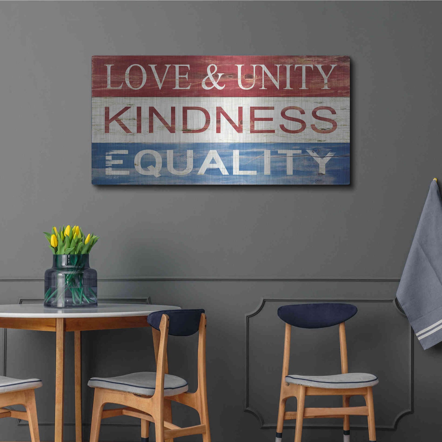 Luxe Metal Art 'Love & Unity' by Cindy Jacobs, Metal Wall Art,48x24