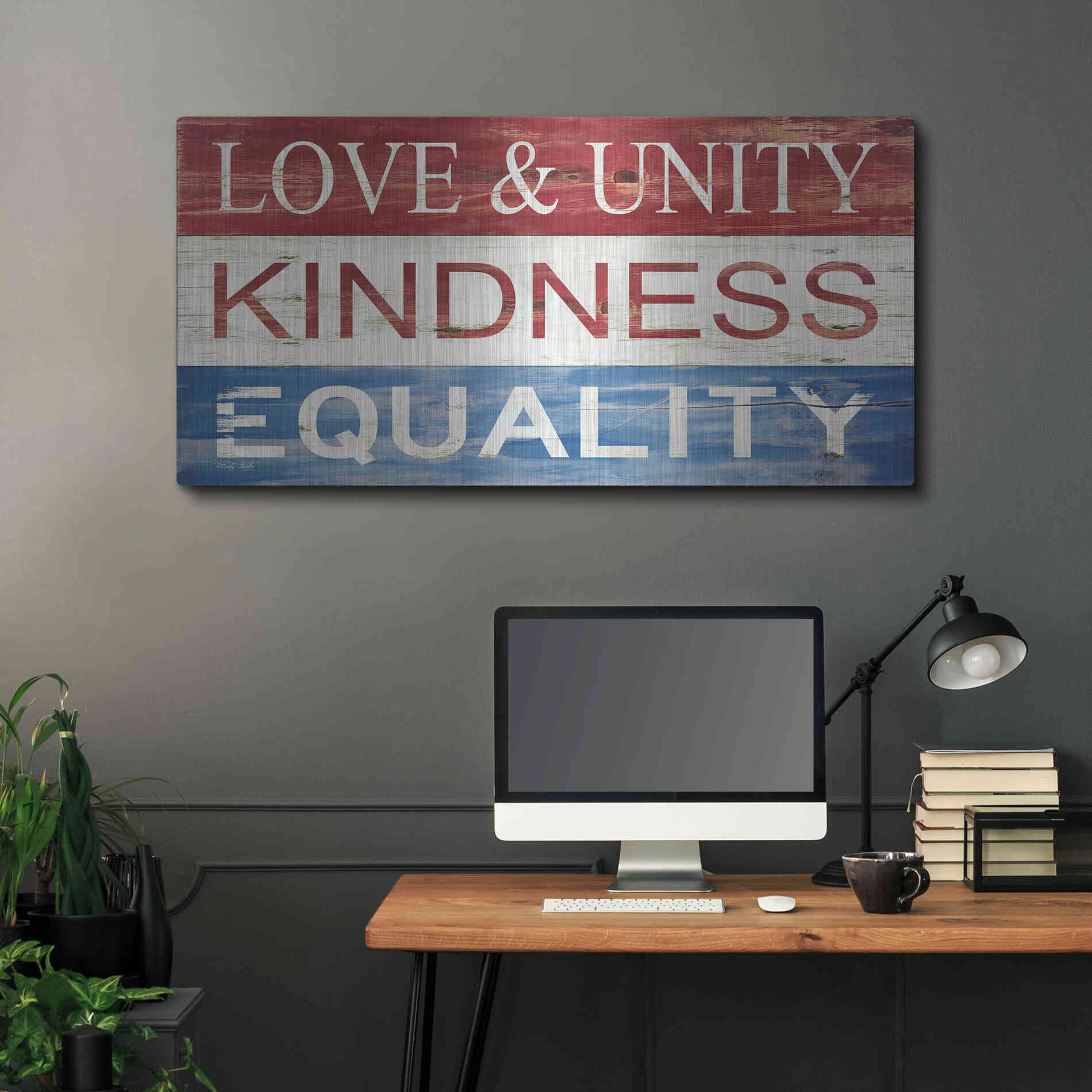 Luxe Metal Art 'Love & Unity' by Cindy Jacobs, Metal Wall Art,48x24