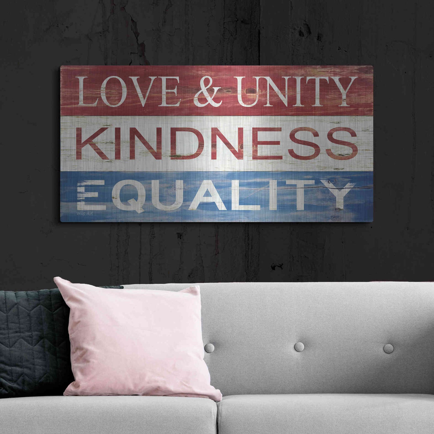 Luxe Metal Art 'Love & Unity' by Cindy Jacobs, Metal Wall Art,48x24